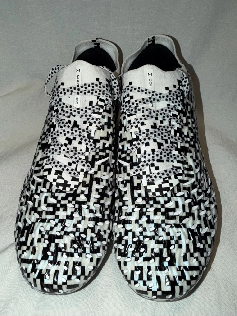 Under Armour Black & White Pixel Camo Soccer Cleats